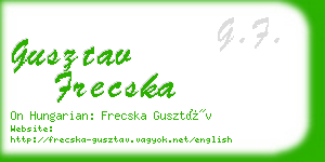 gusztav frecska business card